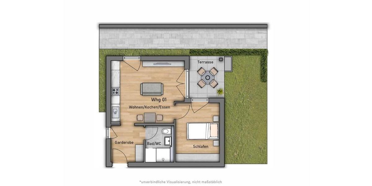 Erdgeschoßwohnung Kirchheim unter Teck - 2 Zimmer, 50 m&sup2;, 850&euro; | Angebot:26049571