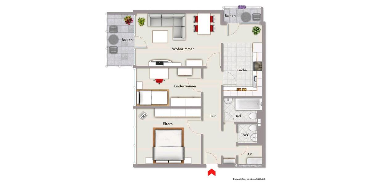 Etagenwohnung Böblingen Dagersheim - 3.5 Zimmer, 77 m&sup2;, 333.000&euro; | Angebot:23491830