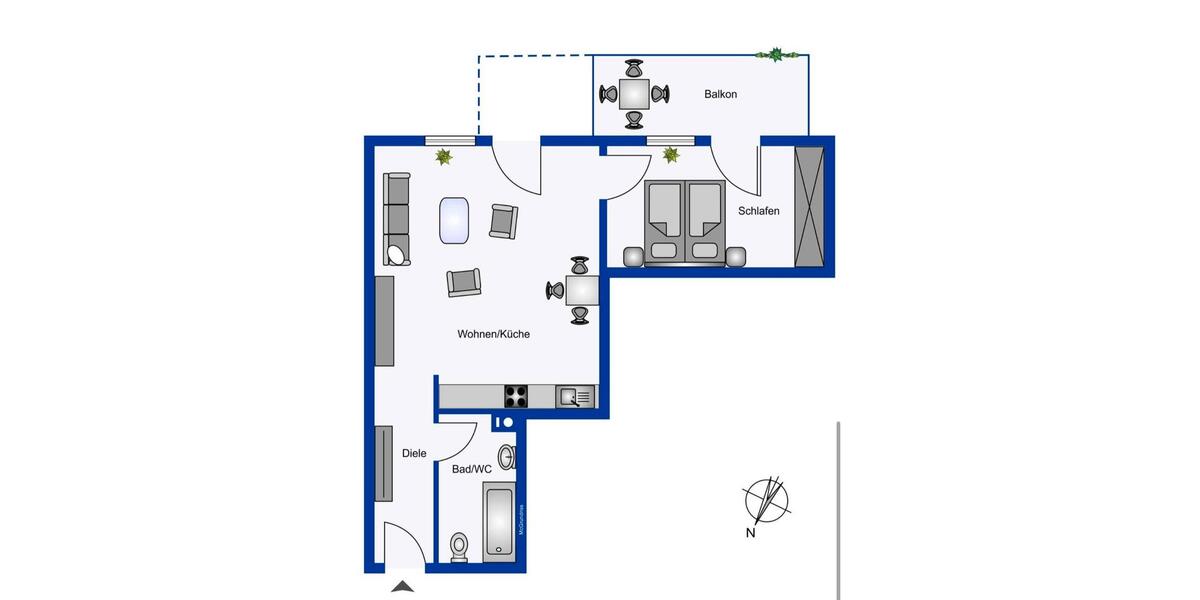 Etagenwohnung Rottenburg am Neckar - 2 Zimmer, 45 m&sup2;, 225.000&euro; | Angebot:25150620
