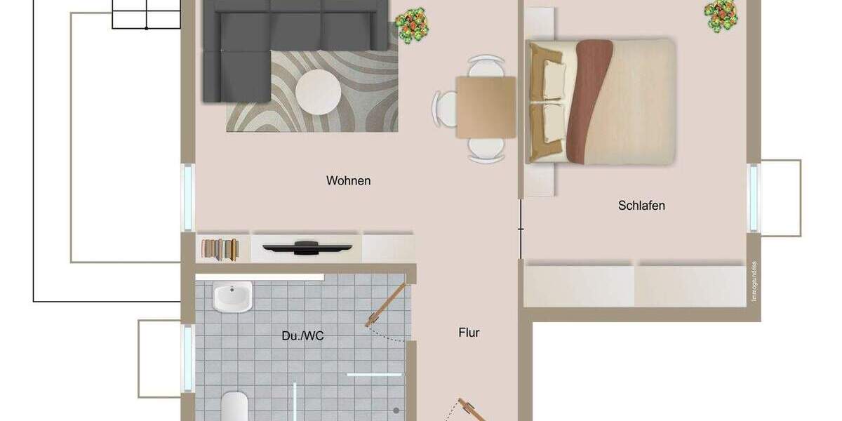 Etagenwohnung Filderstadt Bonlanden - 2 Zimmer, 55 m&sup2;, 279.000&euro; | Angebot:25772265