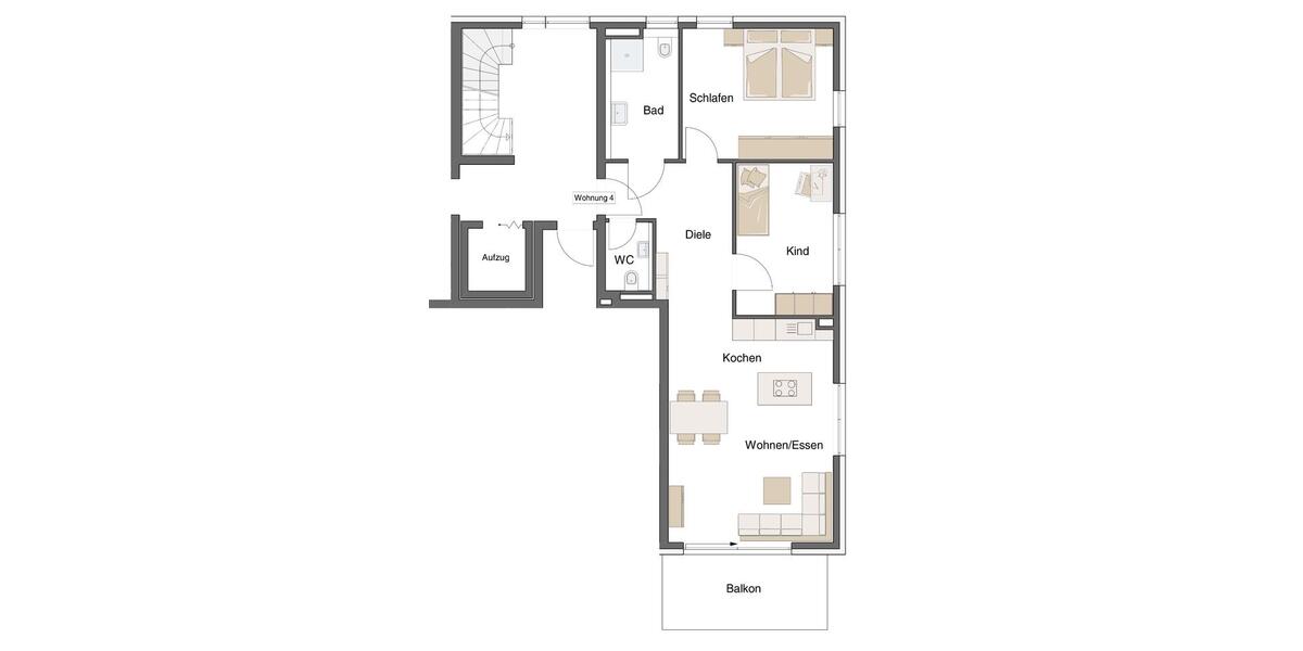 Etagenwohnung Wernau (Neckar) - 3 Zimmer, 81 m&sup2;, 465.000&euro; | Angebot:25589394