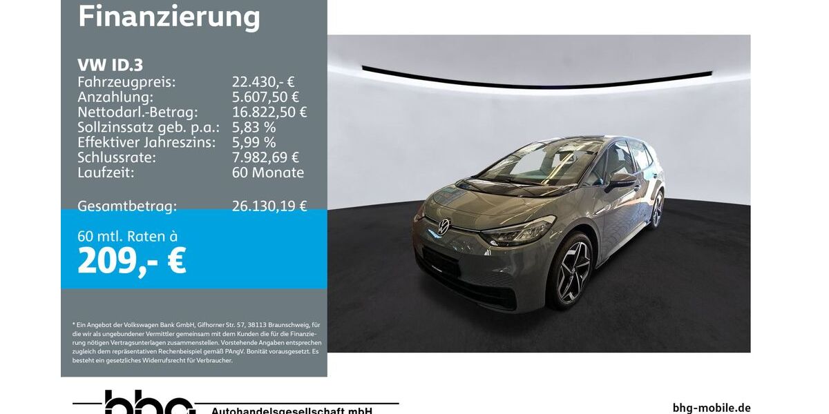 VW ID.3 34.316 km 22.430 &euro; Reutlingen 72770