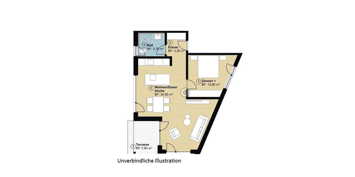 Etagenwohnung Hildrizhausen - 2.5 Zimmer, 60 m&sup2;, 363.000&euro; | Angebot:25193802