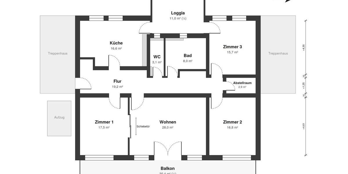 Etagenwohnung Tübingen Derendingen - 4 Zimmer, 135 m&sup2;, 695.000&euro; | Angebot:27566501
