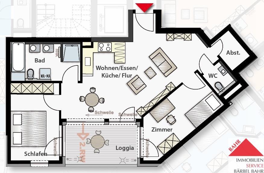 Etagenwohnung Sindelfingen - 3 Zimmer, 69 m&sup2;, 1.270&euro; | Angebot:25887866