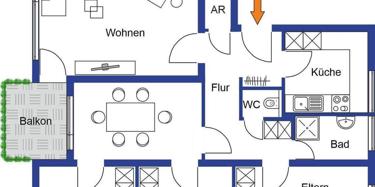 Etagenwohnung Holzgerlingen - 4 Zimmer, 89 m&sup2;, 330.000&euro; | Angebot:25695005