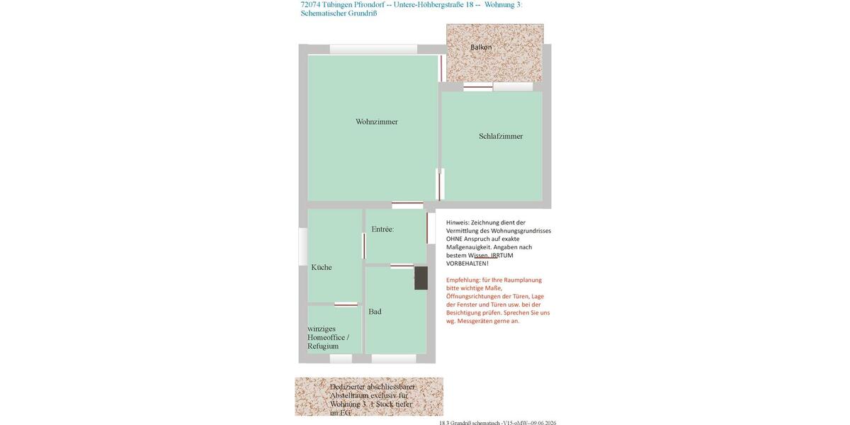 Etagenwohnung Tübingen Lustnau - 2 Zimmer, 58 m&sup2;, 251.000&euro; | Angebot:26960850