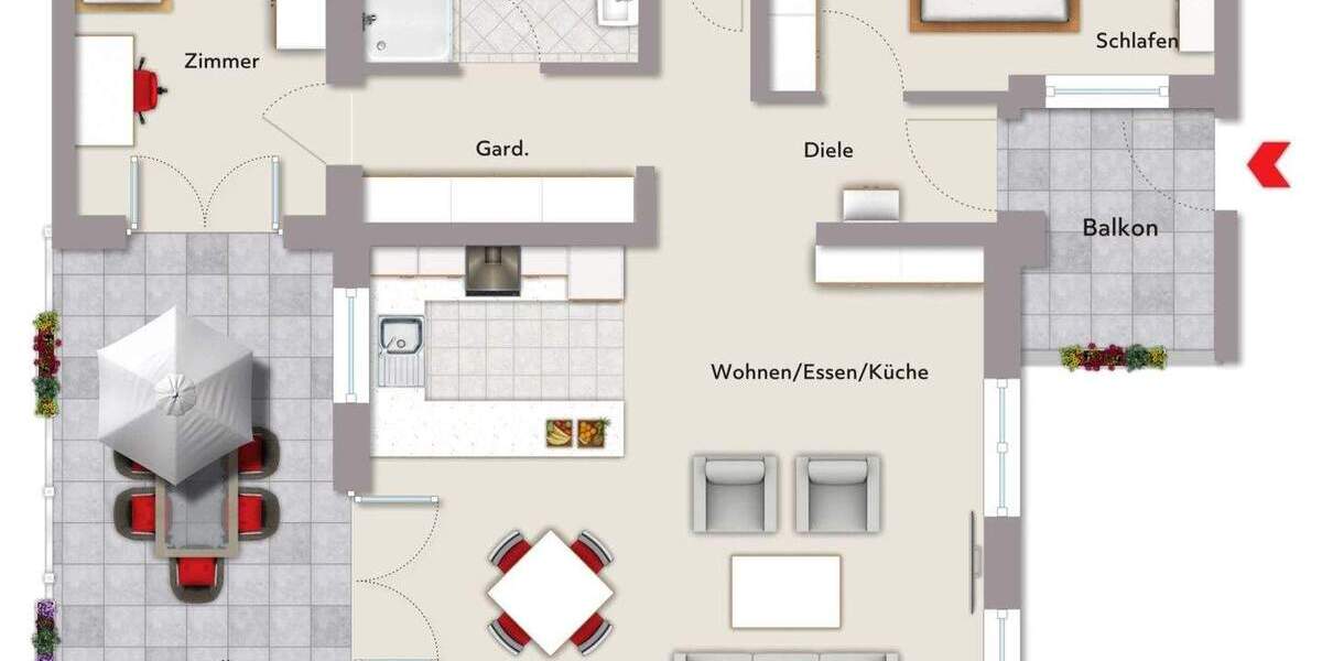 Etagenwohnung Schönaich - 3 Zimmer, 105 m&sup2;, 469.000&euro; | Angebot:25837711