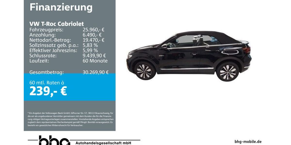 VW T-Roc 6.552 km 25.960 &euro; Mössingen 72116