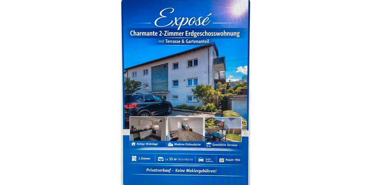 Erdgeschoßwohnung Metzingen - 2 Zimmer, 55 m&sup2;, 160.000&euro; | Angebot:25174783