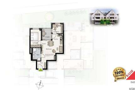 Wohnung Weil im Schönbuch - 3 Zimmer, 50 m&sup2;, 299.000&euro; | Angebot:26094878