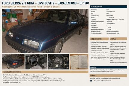 Ford Sierra 70.000 km 7.490 &euro; Mössingen 72116
