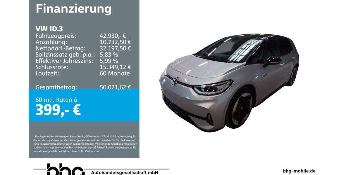 VW ID.3 25.943 km 42.930 &euro; Reutlingen 72770