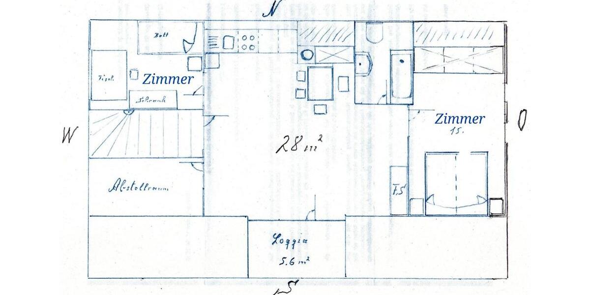 Dachgeschoßwohnung Rottenburg am Neckar - 3 Zimmer, 70 m&sup2;, 700&euro; | Angebot:25381298