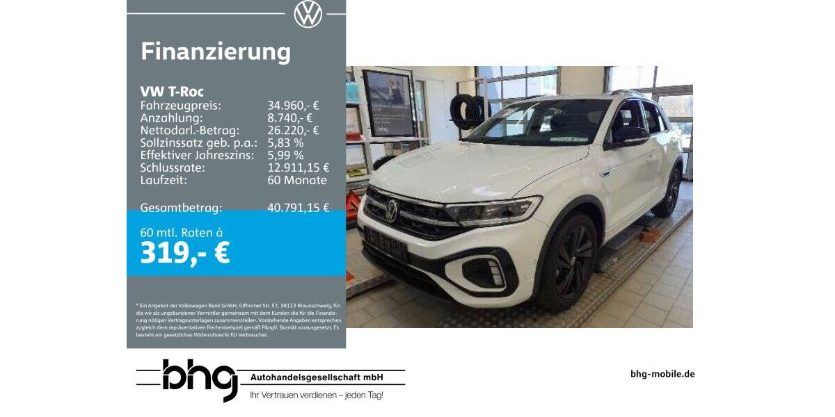 VW T-Roc 7.243 km 34.960 &euro; Mössingen 72116