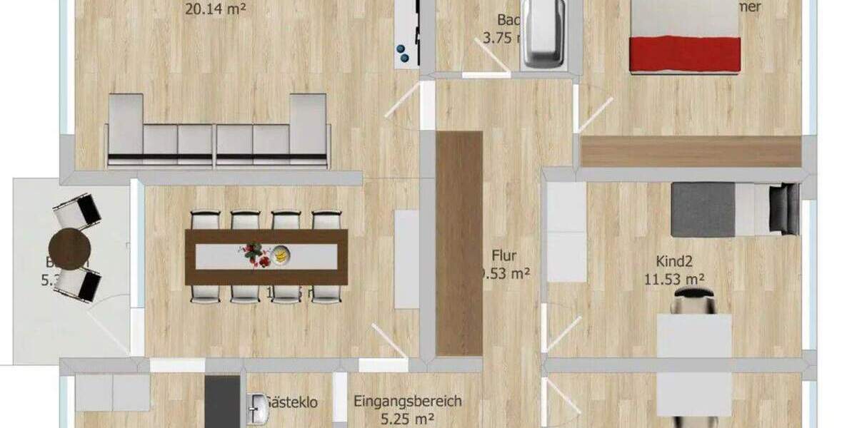Etagenwohnung Herrenberg - 4 Zimmer, 96 m&sup2;, 330.000&euro; | Angebot:25712558