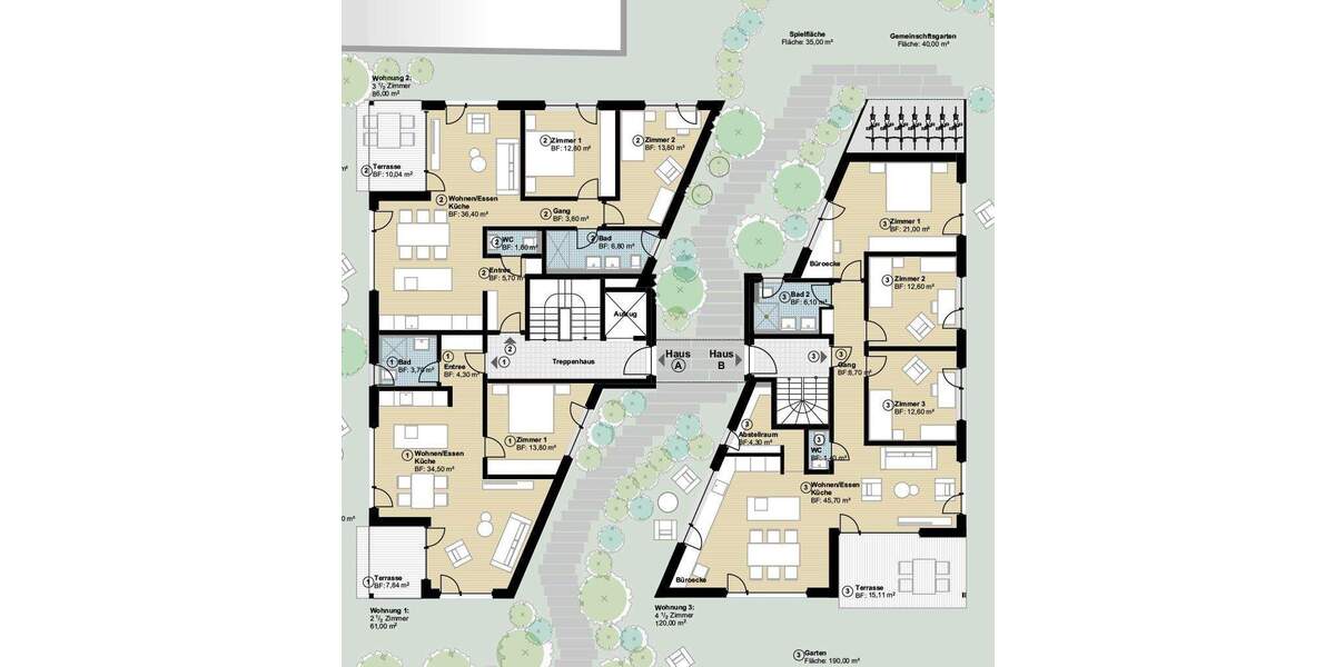 Etagenwohnung Hildrizhausen - 2 Zimmer, 60 m&sup2;, 363.000&euro; | Angebot:25748784