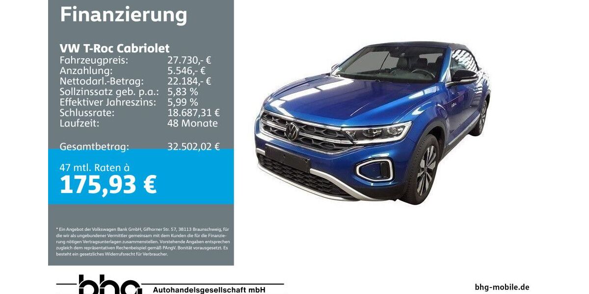 VW T-Roc 8.762 km 27.730 &euro; Reutlingen 72770