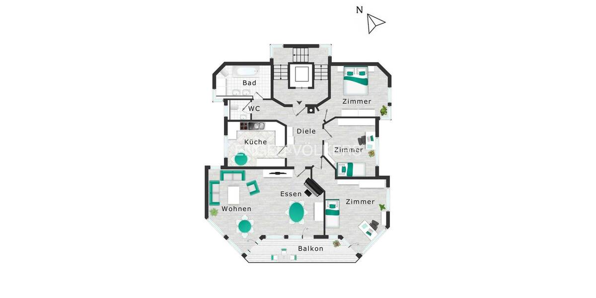 Etagenwohnung Tübingen Weststadt - 4 Zimmer, 136 m&sup2;, 850.000&euro; | Angebot:26657019