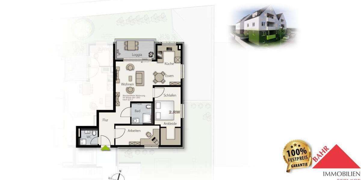 Etagenwohnung Weil im Schönbuch - 3 Zimmer, 71 m&sup2;, 399.000&euro; | Angebot:26094877