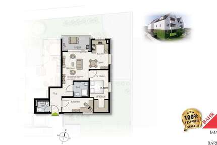 Wohnung Weil im Schönbuch - 3 Zimmer, 71 m&sup2;, 399.000&euro; | Angebot:26094877