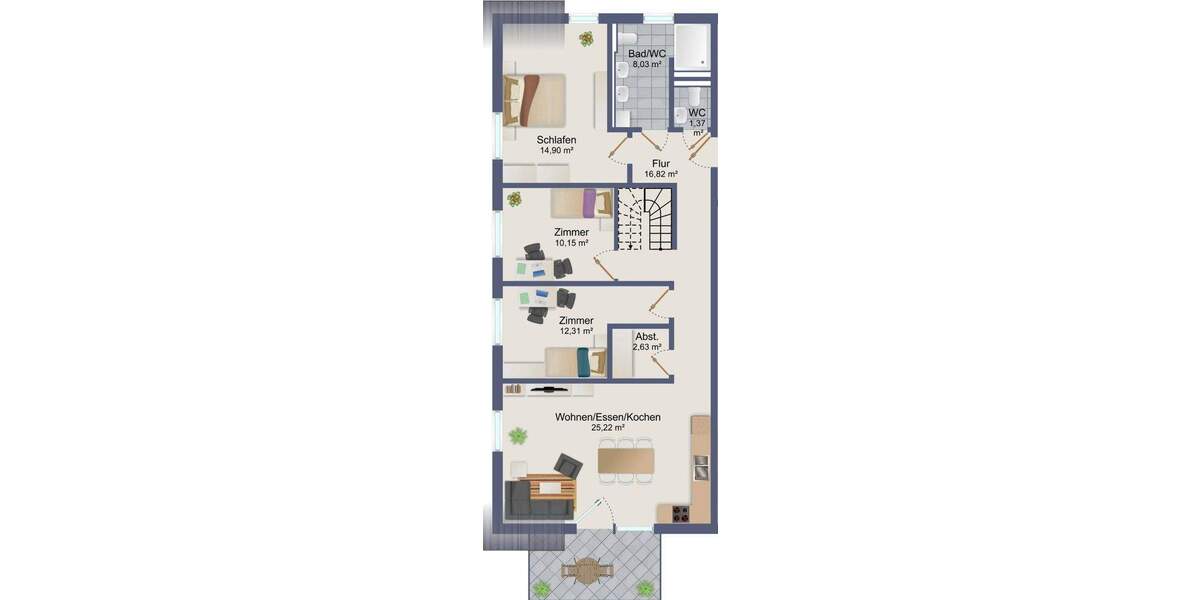 Etagenwohnung Rottenburg Ergenzingen - 6 Zimmer, 132 m&sup2;, 579.000&euro; | Angebot:25724202