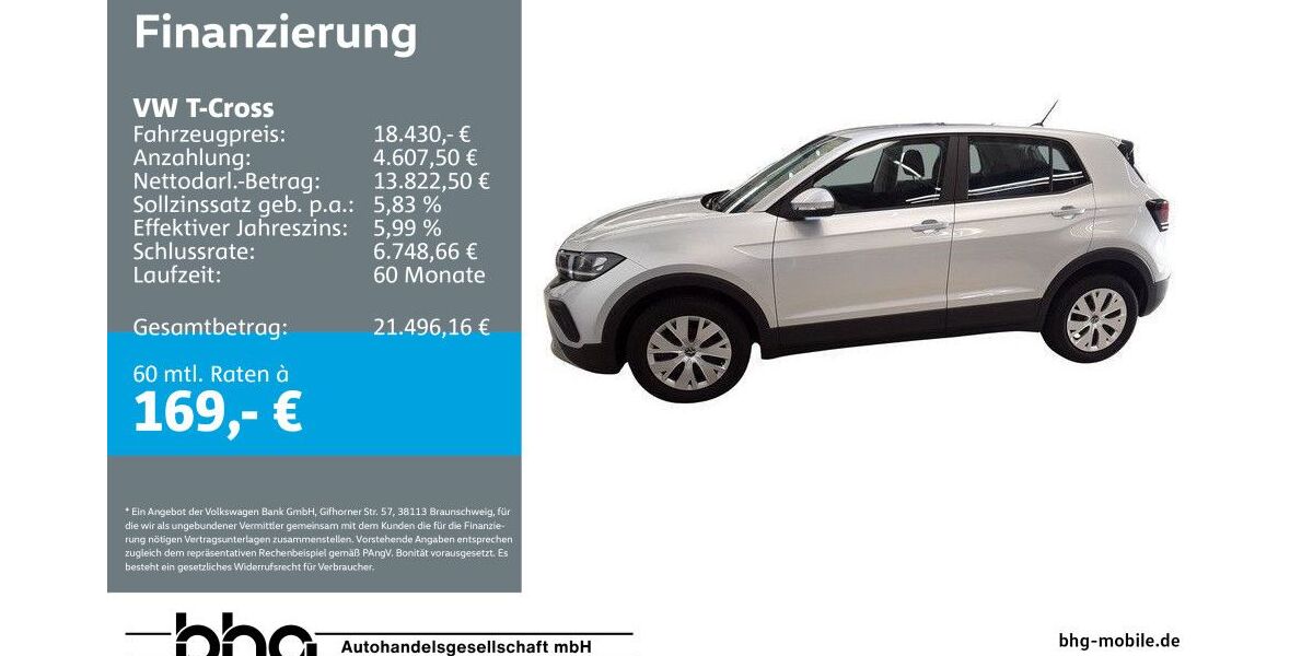 VW T-Cross 10.411 km 18.430 &euro; Mössingen 72116