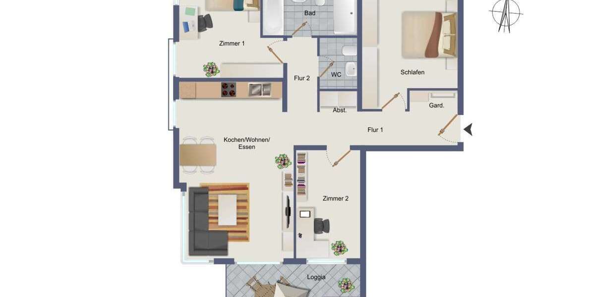 Etagenwohnung Gärtringen - 4.5 Zimmer, 90 m&sup2;, 602.500&euro; | Angebot:25274675