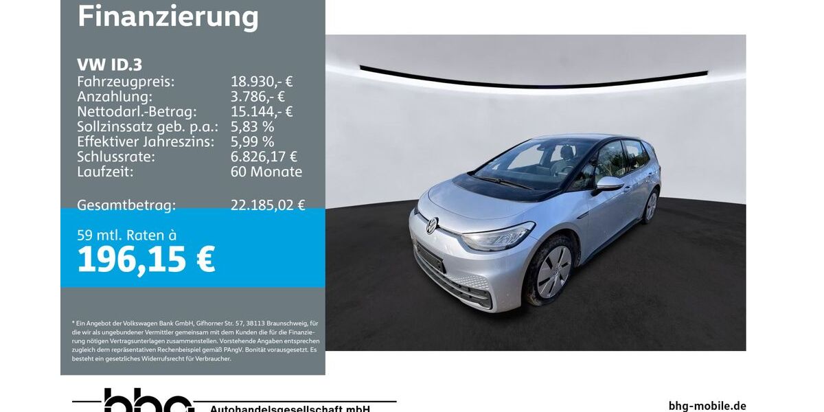 VW ID.3 66.287 km 18.930 &euro; Reutlingen 72770
