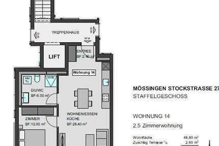 Wohnung Mössingen - 2.5 Zimmer, 51 m&sup2;, 309.900&euro; | Angebot:19786101