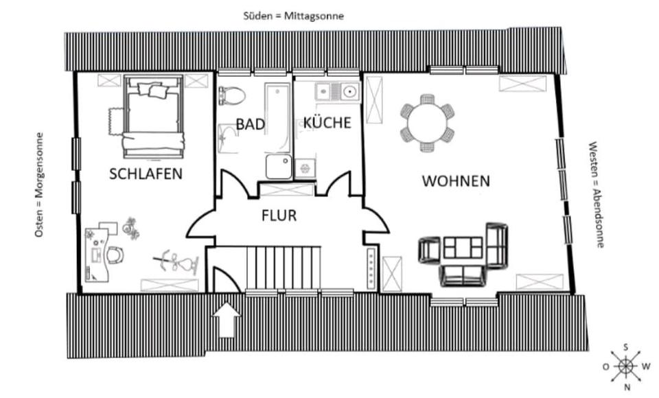 Dachgeschoßwohnung Rottenburg am Neckar - 2 Zimmer, 65 m&sup2;, 280.000&euro; | Angebot:26267120