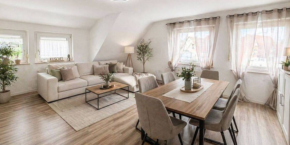 Etagenwohnung Frickenhausen - 3 Zimmer, 91 m&sup2;, 980&euro; | Angebot:26377176