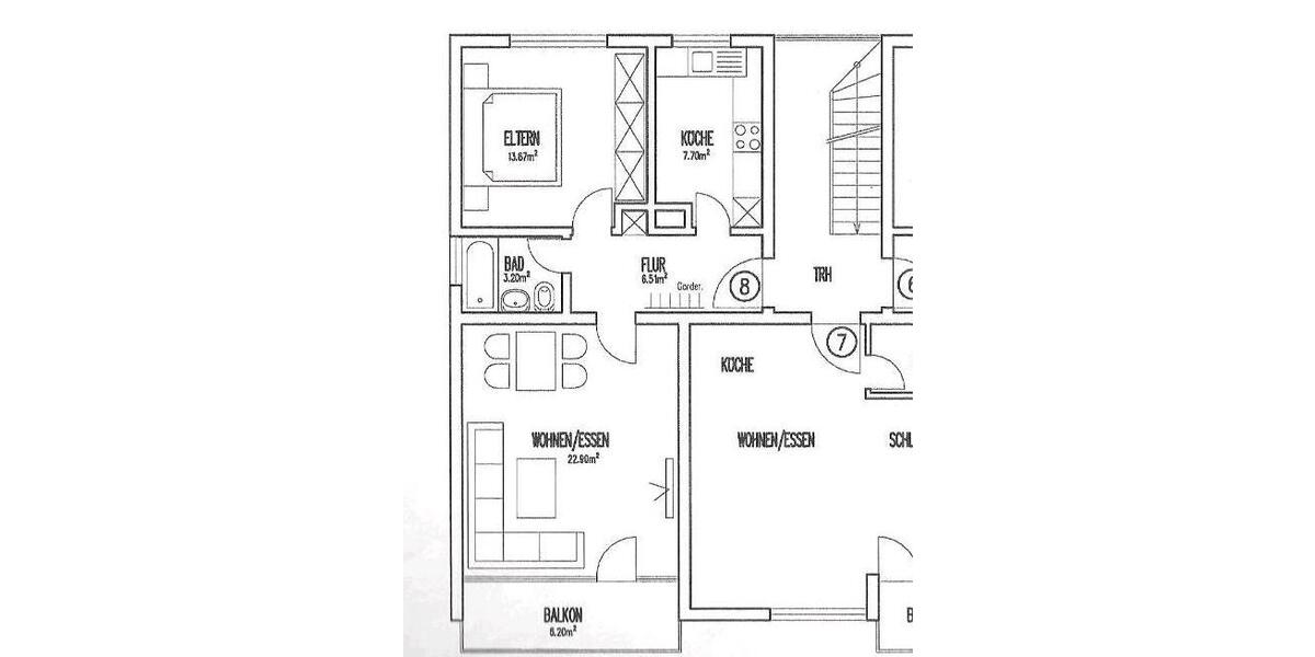Etagenwohnung Plochingen - 2 Zimmer, 60 m&sup2;, 1.100&euro; | Angebot:26047535