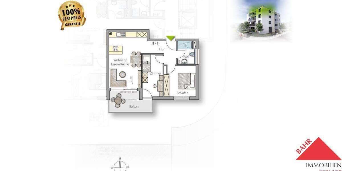 Etagenwohnung Holzgerlingen - 3 Zimmer, 64 m&sup2;, 425.000&euro; | Angebot:26094881