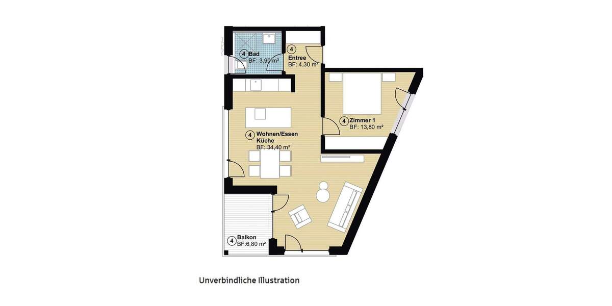 Etagenwohnung Hildrizhausen - 2 Zimmer, 60 m&sup2;, 363.000&euro; | Angebot:25704336
