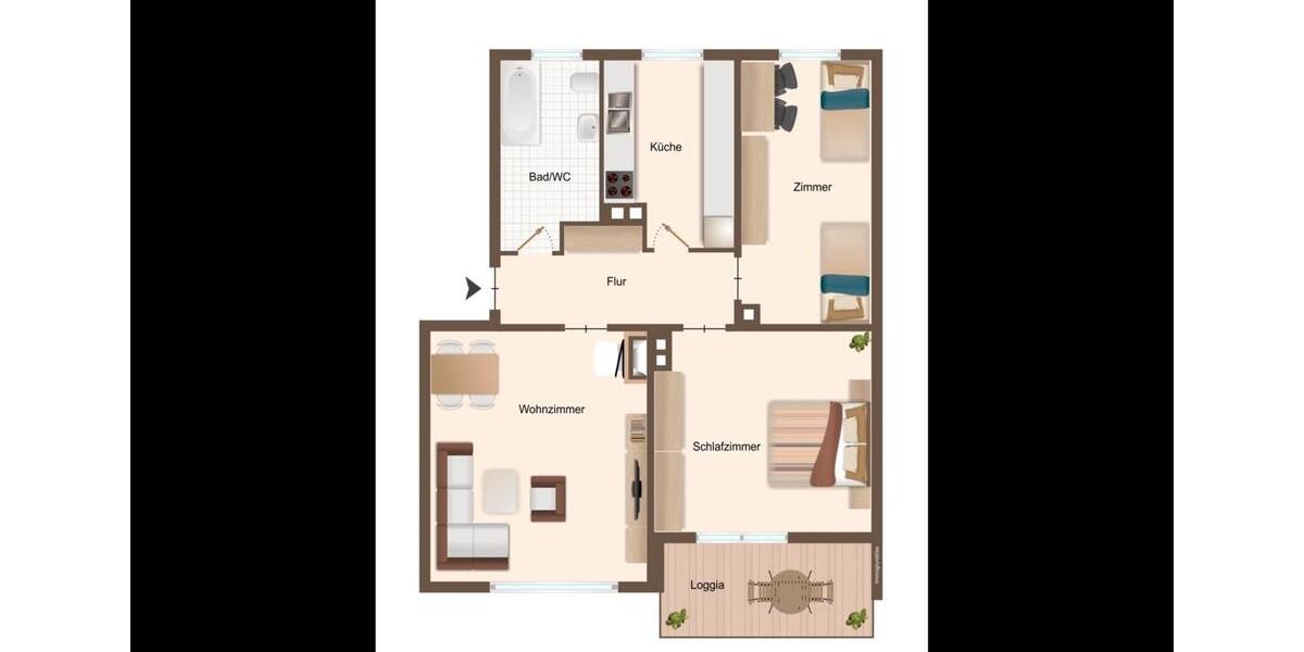 Etagenwohnung Ostfildern - 3 Zimmer, 70 m&sup2;, 329.000&euro; | Angebot:27096362