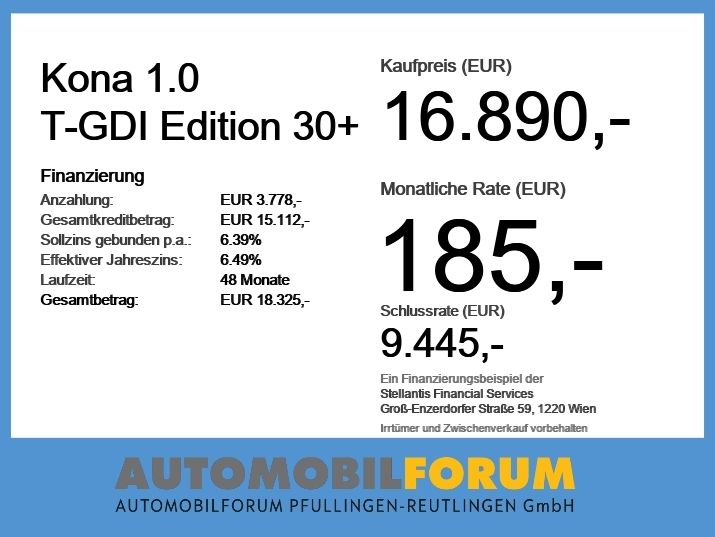 Hyundai KONA 30.874 km 16.590 &euro; Pfullingen 72793