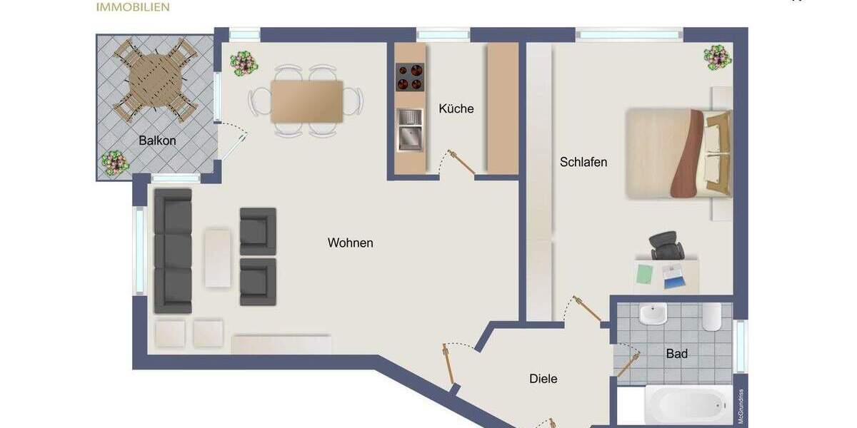 Etagenwohnung Bad Urach - 2 Zimmer, 65 m&sup2;, 199.000&euro; | Angebot:25732897