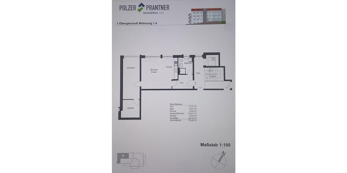 Etagenwohnung Reutlingen Reutlingen-Betzingen - 2.5 Zimmer, 70 m&sup2;, 1.130&euro; | Angebot:25298794