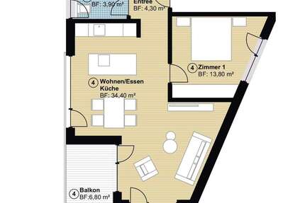 Wohnung Hildrizhausen - 2.5 Zimmer, 60 m&sup2;, 363.000&euro; | Angebot:25193805