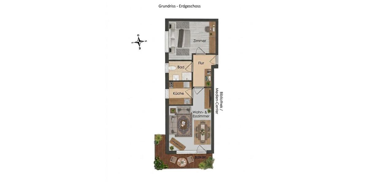 Erdgeschoßwohnung Bad Urach - 2 Zimmer, 51 m&sup2;, 155.000&euro; | Angebot:27534083