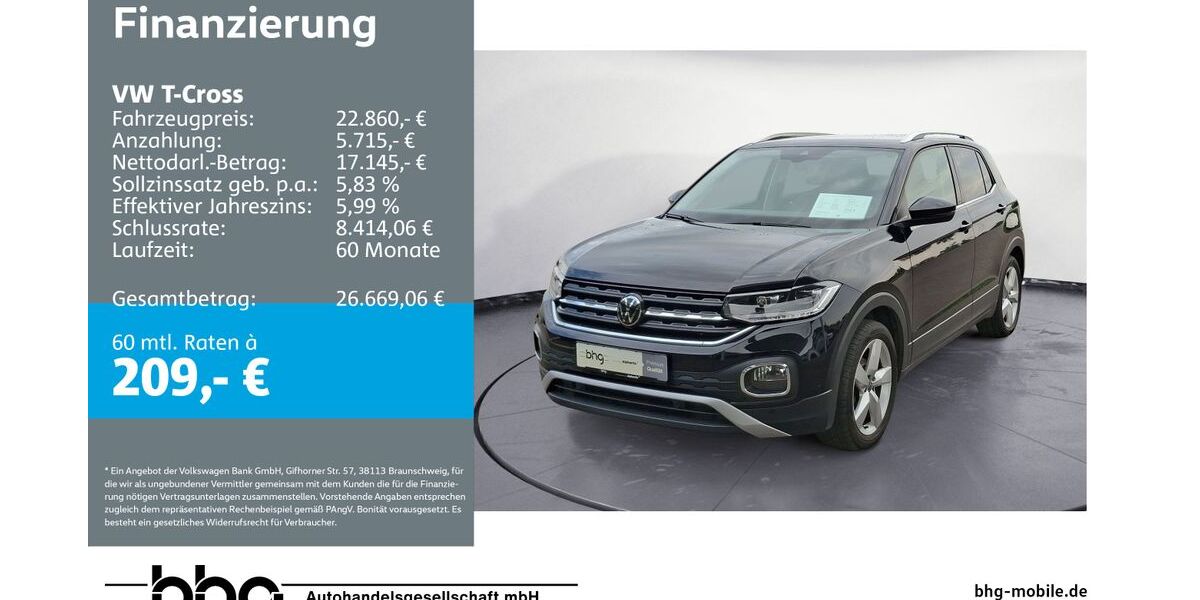 VW T-Cross 34.925 km 22.860 &euro; Mössingen 72116
