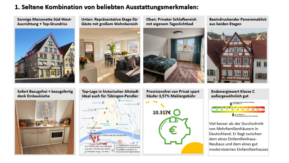 Maisonettenwohnung Rottenburg am Neckar - 2 Zimmer, 75 m&sup2;, 289.000&euro; | Angebot:25415568