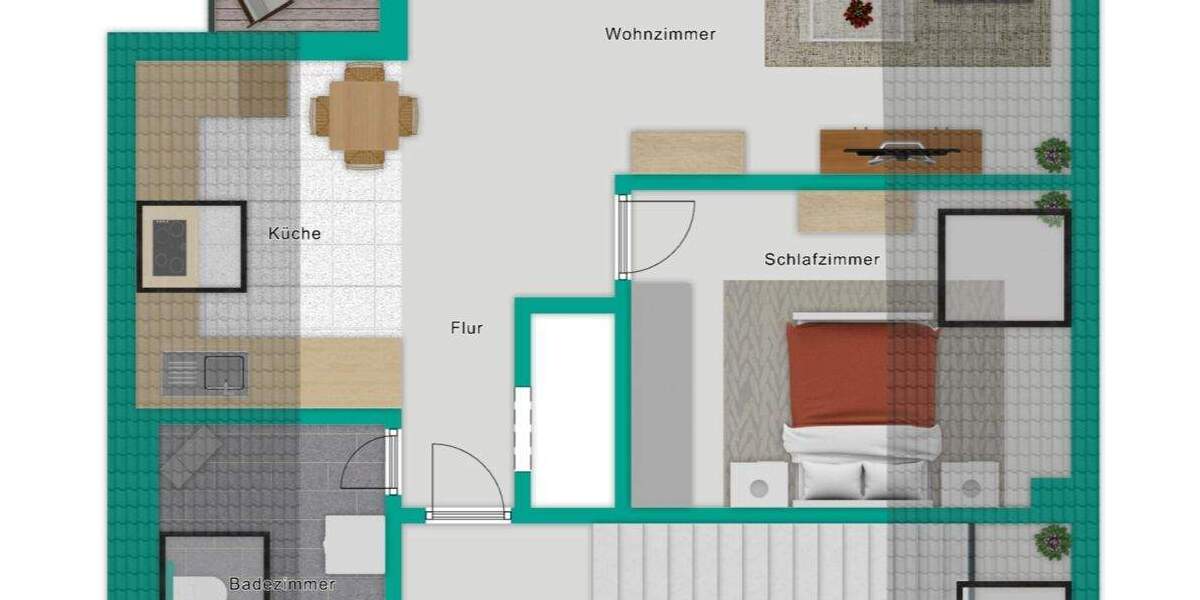 Etagenwohnung Reutlingen Ohmenhausen - 2 Zimmer, 55 m&sup2;, 200.000&euro; | Angebot:25669404