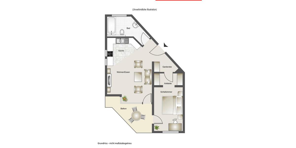 Erdgeschoßwohnung Reutlingen Altenburg - 2 Zimmer, 51 m&sup2;, 850&euro; | Angebot:26387733