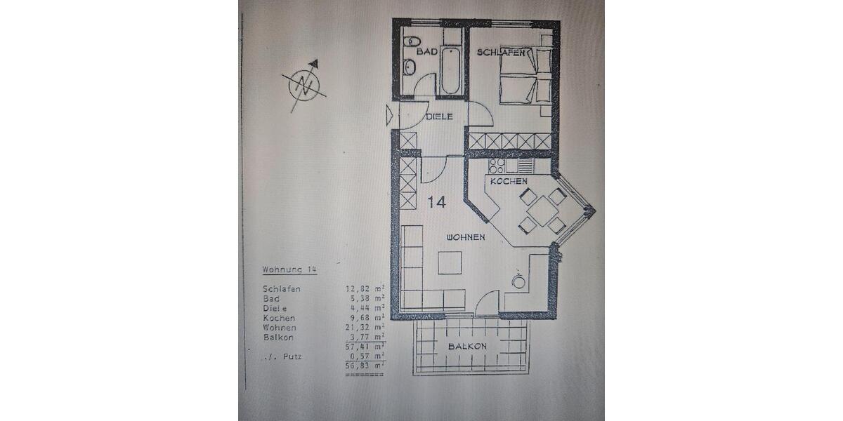 Etagenwohnung Neckartailfingen - 2 Zimmer, 57 m&sup2;, 840&euro; | Angebot:26036238