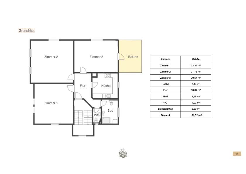Etagenwohnung Weilheim an der Teck - 3 Zimmer, 101 m&sup2;, 390.000&euro; | Angebot:26720880