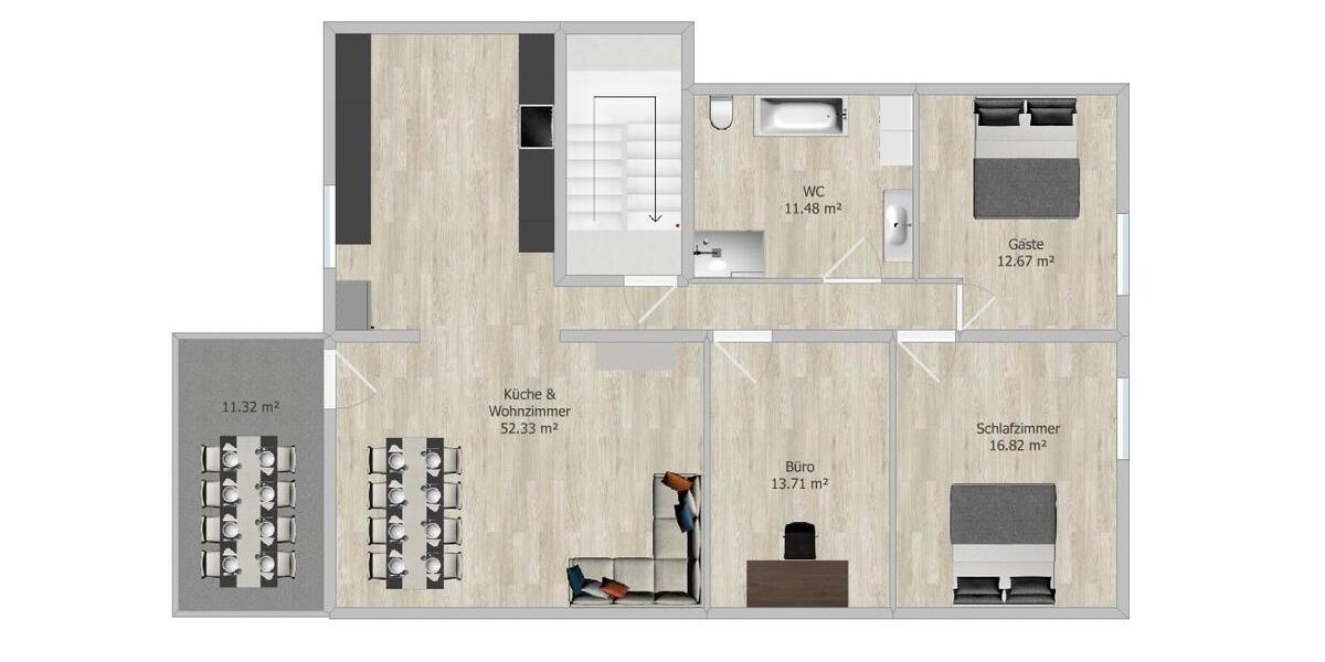 Dachgeschoßwohnung Schlaitdorf - 4 Zimmer, 107 m&sup2;, 1.500&euro; | Angebot:26486095