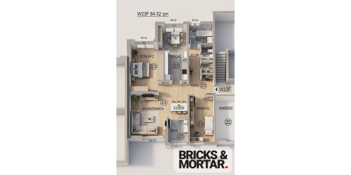 Etagenwohnung Tübingen / Waldhausen Waldhäuser-Ost - 3 Zimmer, 85 m&sup2;, 429.000&euro; | Angebot:25938995