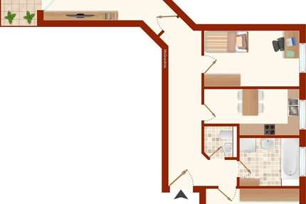 Wohnung Mössingen - 3 Zimmer, 75 m&sup2;, 198.000&euro; | Angebot:27463693